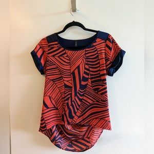 Interi Blouse Blue and Orange